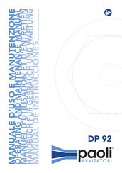 Paoli Avvitatori DP 92 Manuel D'utilisation Et D'entretien