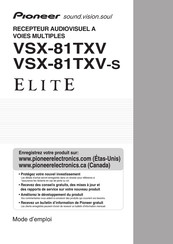 Pioneer ELITE VSX-81TXV Mode D'emploi