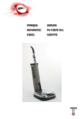 Hoover PU F3870 011 Manuel D'utilisation