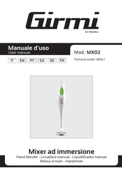 Girmi MX02 Manuel D'utilisation