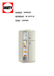 Gorenje RF 6275 OC Manuel D'utilisation