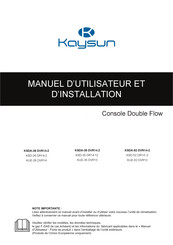 Kaysun KSDA-52 DVR14-2 Manuel D'utilisation Et D'installation