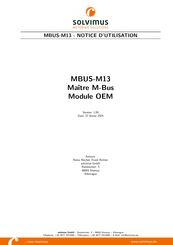 Solvimus MBUS-M13 Notice D'utilisation