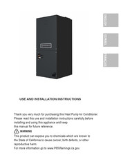 Friedrich WFH60Z223C Instructions D'utilisation Et D'installation