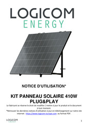 LOGICOM ENERGY KIT PANNEAU SOLAIRE 410W PLUG&PLAY Notice D'utilisation