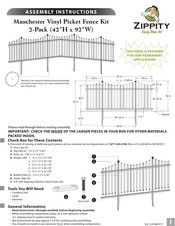 Zippity Manchester Instructions D'assemblage