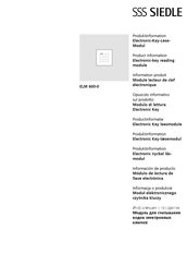 SSS Siedle ELM 600-0 Information Produit