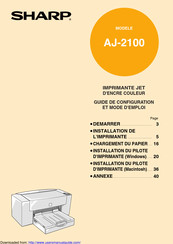 Sharp AJ-2100 Guide De Configuration Et Mode D'emploi