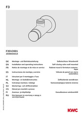 KWC F3SV2001 Notice De Montage Et De Mise En Service