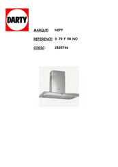 NEFF D79F58N0 Notice De Montage Et D'utilisation