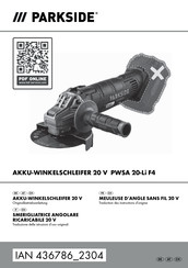 Parkside PWSA 20-Li F4 Traduction Des Instructions D'origine