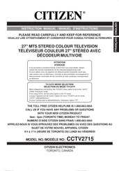 Citizen CCTV2715 Manuel D'instructions