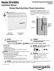 GeneralAire GF-4400A Manuel D'installation
