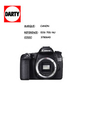 Canon EOS 70D N Mode D'emploi