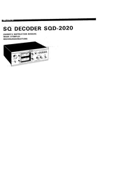 Sony SQD-2020 Mode D'emploi