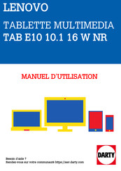 Lenovo TAB E10 10.1 Guide De L'utilisateur