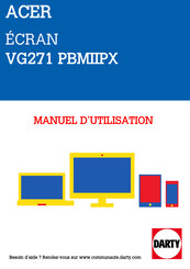 Acer VG271 PBMIIPX Guide Utilisateur