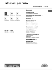 Ariston BD 206 A N I EU Mode D'emploi