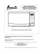 Avanti MT09V3S Manuel D'instructions