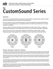 PSB Speakers CS630 Guide De Mise En Route Rapide