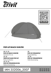 Crivit POP-UP BEACH SHELTER Notice D'utilisation