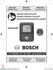 Bosch GCA30-42K Consignes D'utilisation/De Sécurité