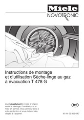 Miele Novotronic T 478 G Instructions De Montage Et D'utilisation