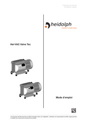 Heidolph Hei-VAC Valve Tec Serie Traduction Du Manuel D'utilisation Original