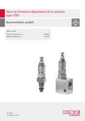 HAWE Hydraulik CDSV Documentation Produit