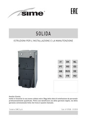 Sime SOLIDA 5 Instructions D'installation Et D'entretien