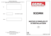 Gemini 933MH Notice D'emploi Et D'installation