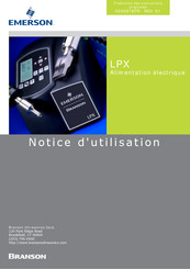 Emerson Branson LPX Notice D'utilisation