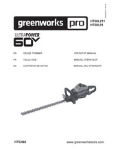 GreenWorks Pro HT60L211 Manuel Opérateur