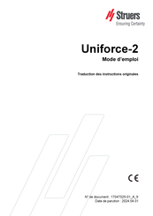 Struers Uniforce-2 Mode D'emploi