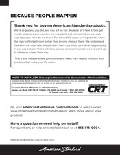 American Standard Ultima Selectronic 6247 Serie Instructions De Montage