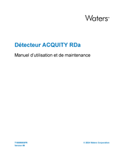 Waters ACQUITY RDa Manuel D'utilisation Et De Maintenance