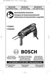 Bosch 11258VSR Consignes De Fonctionnement/Sécurité