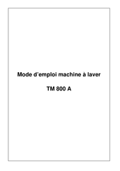 TECHWOOD TM 800 A Mode D'emploi