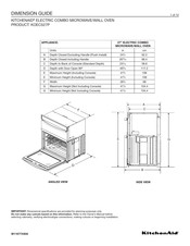 KitchenAid KOEC527P Guide De Dimensions