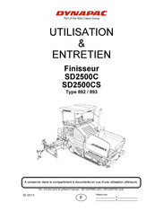 Atlas Copco Dynapac SD2500CS Utilisation & Entretien