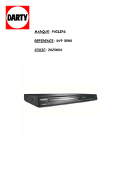 Philips DVP3980 Manuel D'utilisation