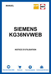 Siemens KG36NVWEB Manuel D'utilisation