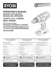 Ryobi P215VN Manuel D'utilisation