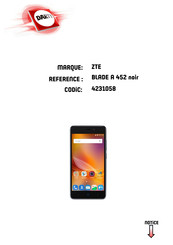 ZTE BLADE Serie Guide De L'utilisateur