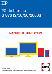 HP G 875 I7/16/56/2080S Manuel De L'utilisateur