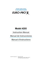 Euro-Pro 420X Manuel D'instructions