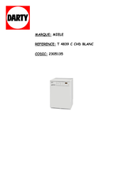 Miele Softtronic T 4839 C CHD Mode D'emploi