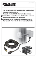 Reliance Controls WKPBN3020 Instructions D'installation