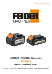 FEIDER Machines FB2A Manuel D'instructions