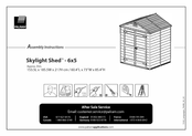 Palram Skylight Shed - 6x5 Mode D'emploi